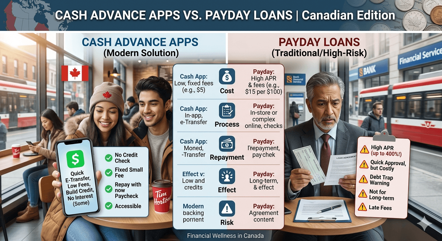 Cash Advance Apps vs Payday Loans in Canada (Bree, Nyble, KOHO)